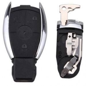 Carcasa Cheie Smartkey pentru Mercedes Benz, 3 butoane, Model Cromat, Aftermarket