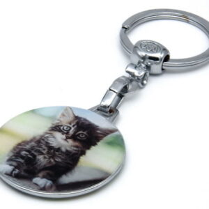 Breloc Metalic-Epoxy Pisica