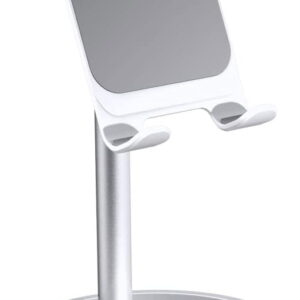 Suport birou din aluminiu pentru telefoane - Alb/Silver