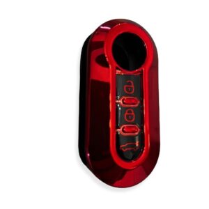 Husa TPU Cheie Briceag Fiat 500 3 Butoane Rosie