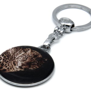 Breloc Metalic-Epoxy Leopard