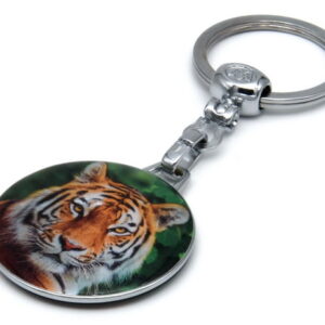 Breloc Metalic-Epoxy Tigru