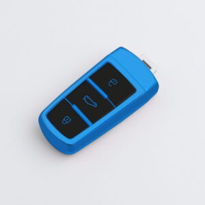 Husa Cheie Compatibila cu Passat CC, B6, B7, Tpu, Albastra - Pentru modelul cu keyless