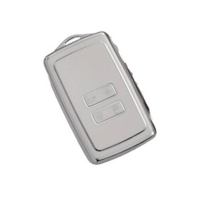 Husa Cheie Renault Megane, Kadjar, Captur, Clio Smartkey 4 Butoane , Tpu, Design, Alb Cu Crom