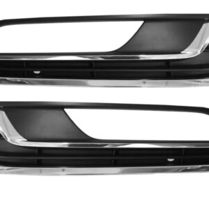 Set Grila Bara Fata VW Passat B7, 11.2010-2015, cu locas de proiectoare, cu 2 insertii cromate